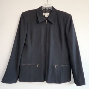 Liz Claiborne Black Zip-Up Blazer